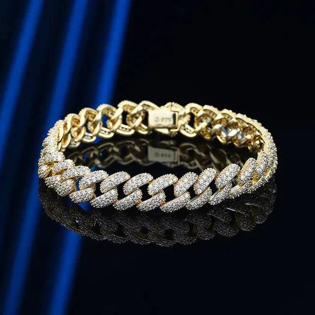 GoldFlex 18k Cuban Link Bracelet — Heavyweight Gold Chain, Men's, 2 Colors, 5 Sizes