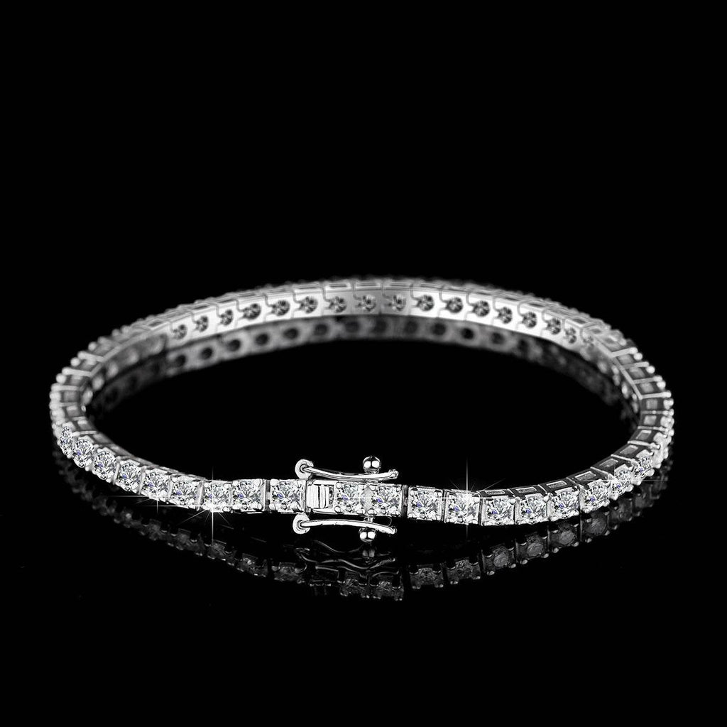 VVS1 Moissanite Tennis Chain & Bracelet – S925 Silver & 14K Gold Plated