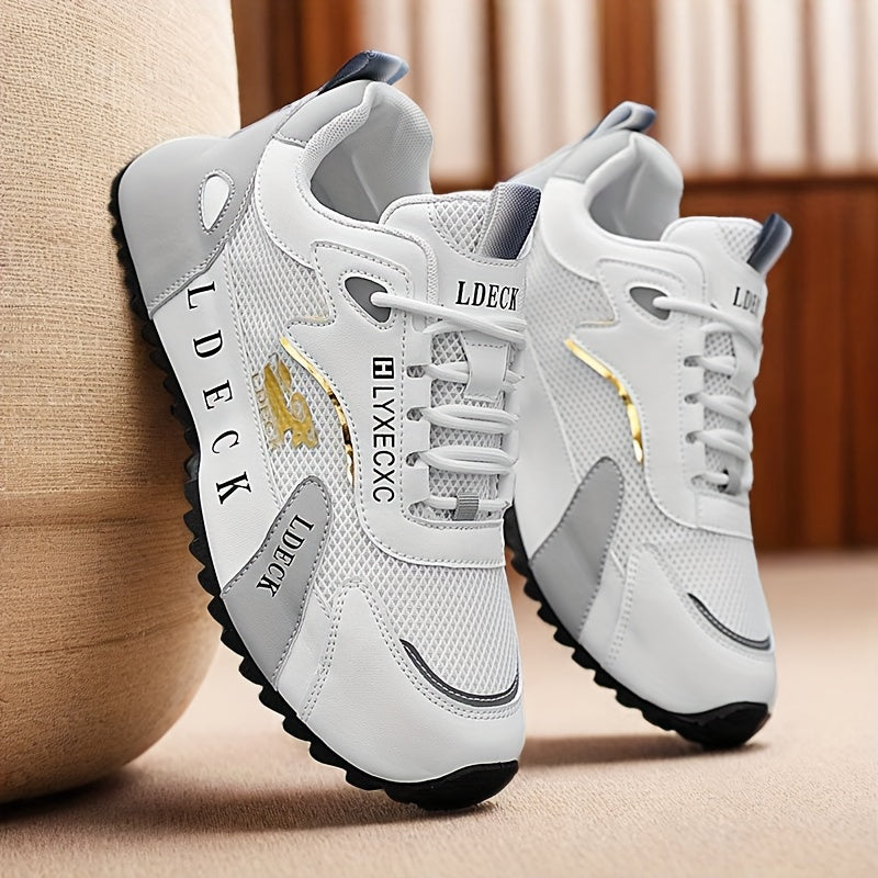 Golden Accent Mesh Sneakers