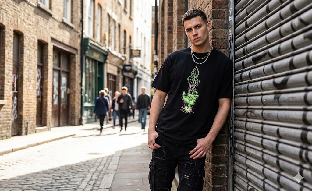 Glitch Hand Max Heavyweight Tee | Dark Streetwear