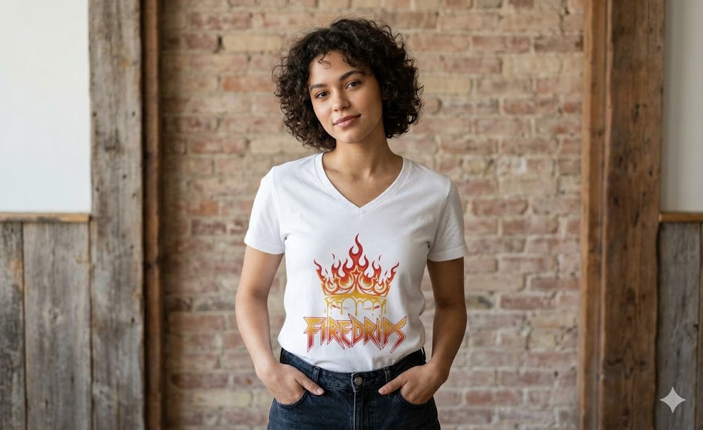 FireDrips Flame Crown V-Neck Tee