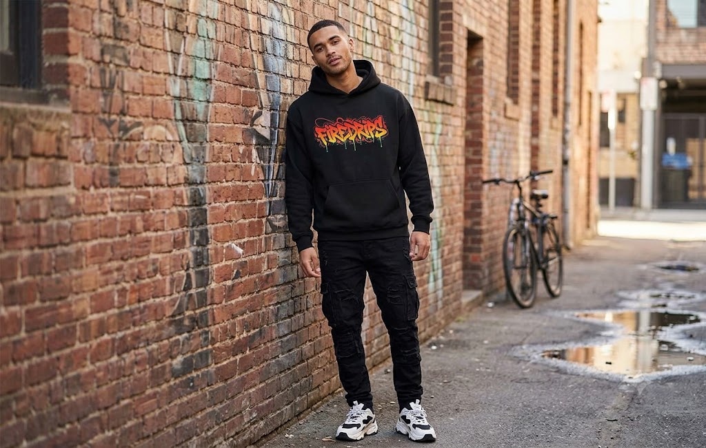 FireDrips Heavyweight Hoodie — 8.0 oz Cotton-Poly Blend, Unisex Oversized Streetwear, 7 Colors, Sizes S–5XL