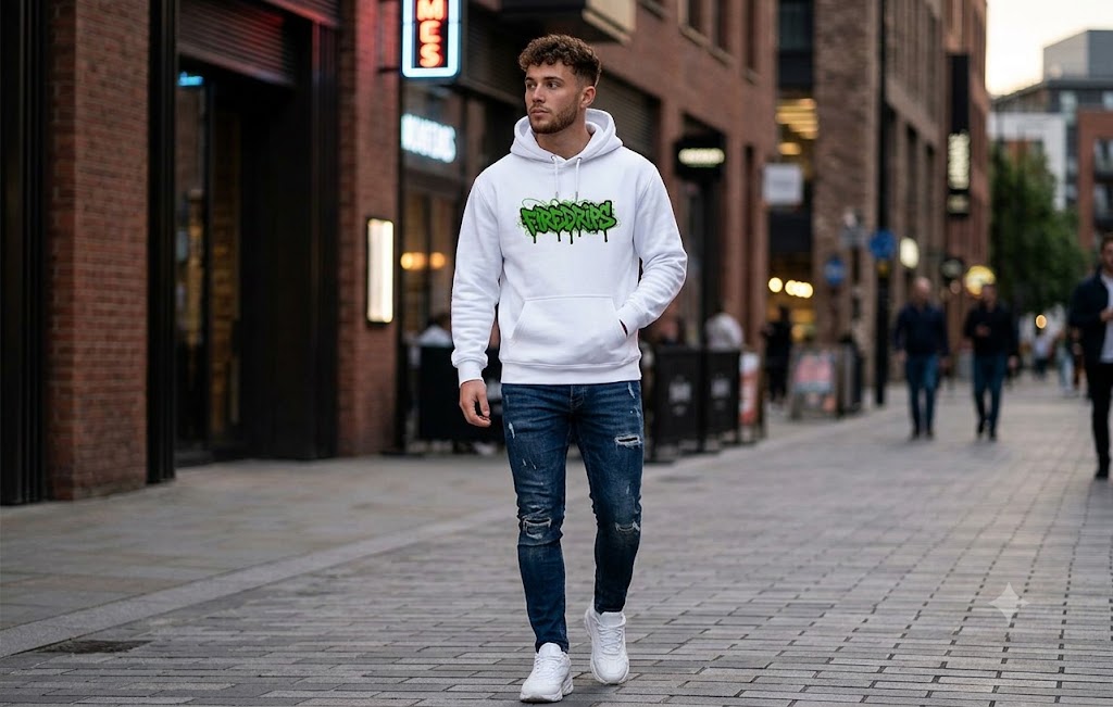 Glitch Flames Heavyweight Hoodie | Premium Streetwear