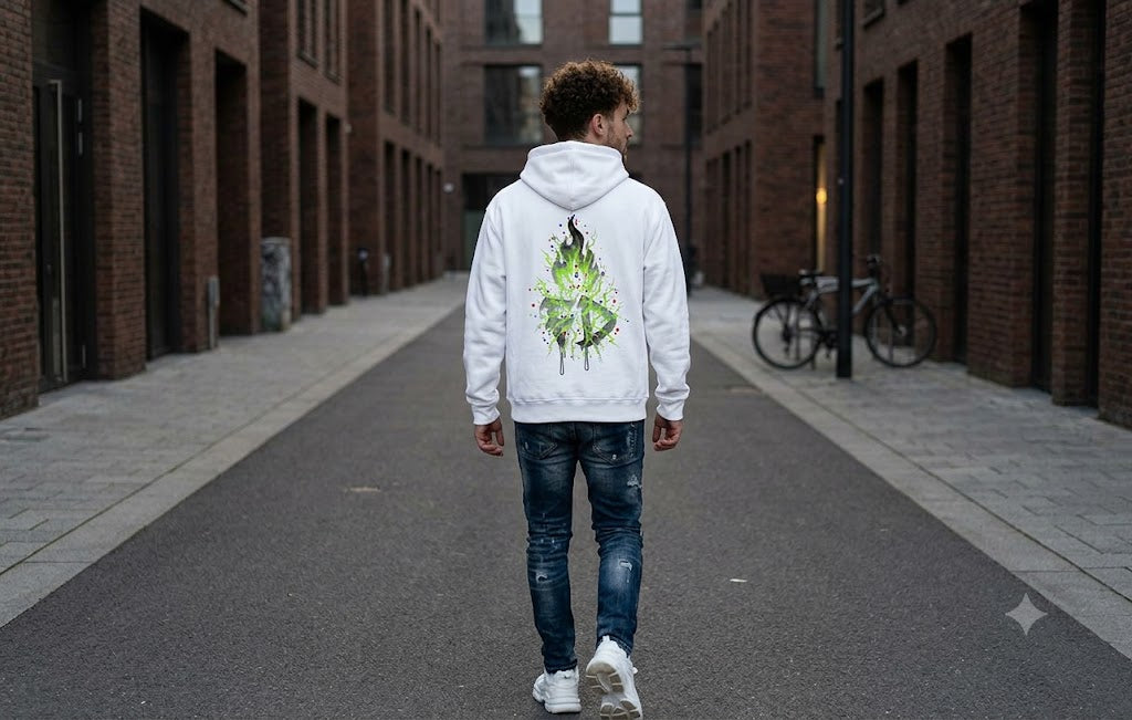 Glitch Flames Heavyweight Hoodie | Premium Streetwear