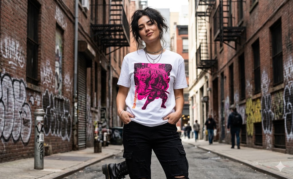 Samurai Tiger Neon Pink Graphic Tee — FireDrips Warrior Streetwear