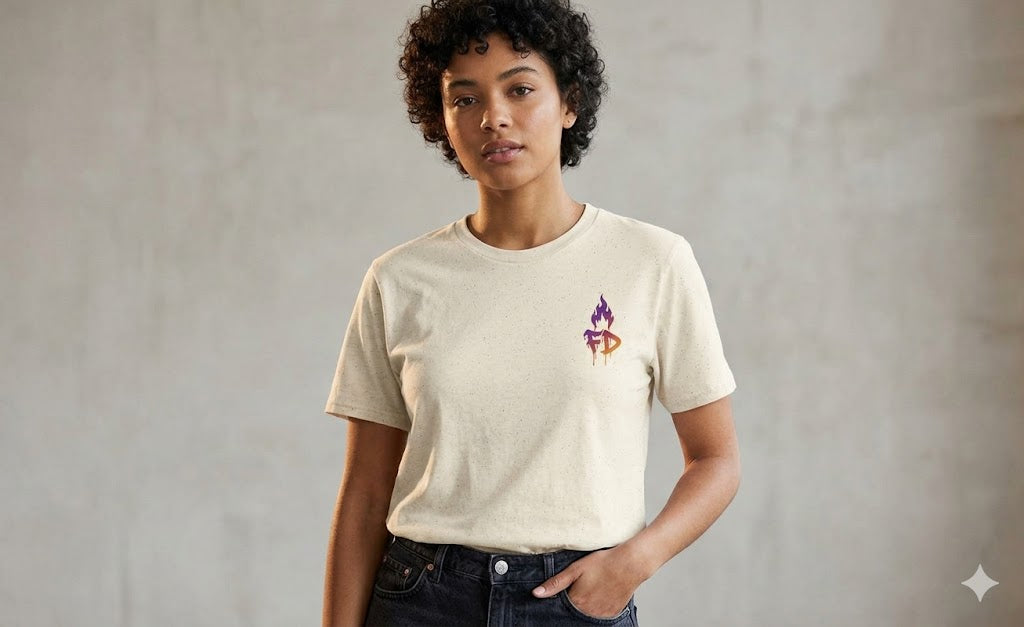 Purple Geisha Flame Logo Graphic Tee | Urban Streetwear