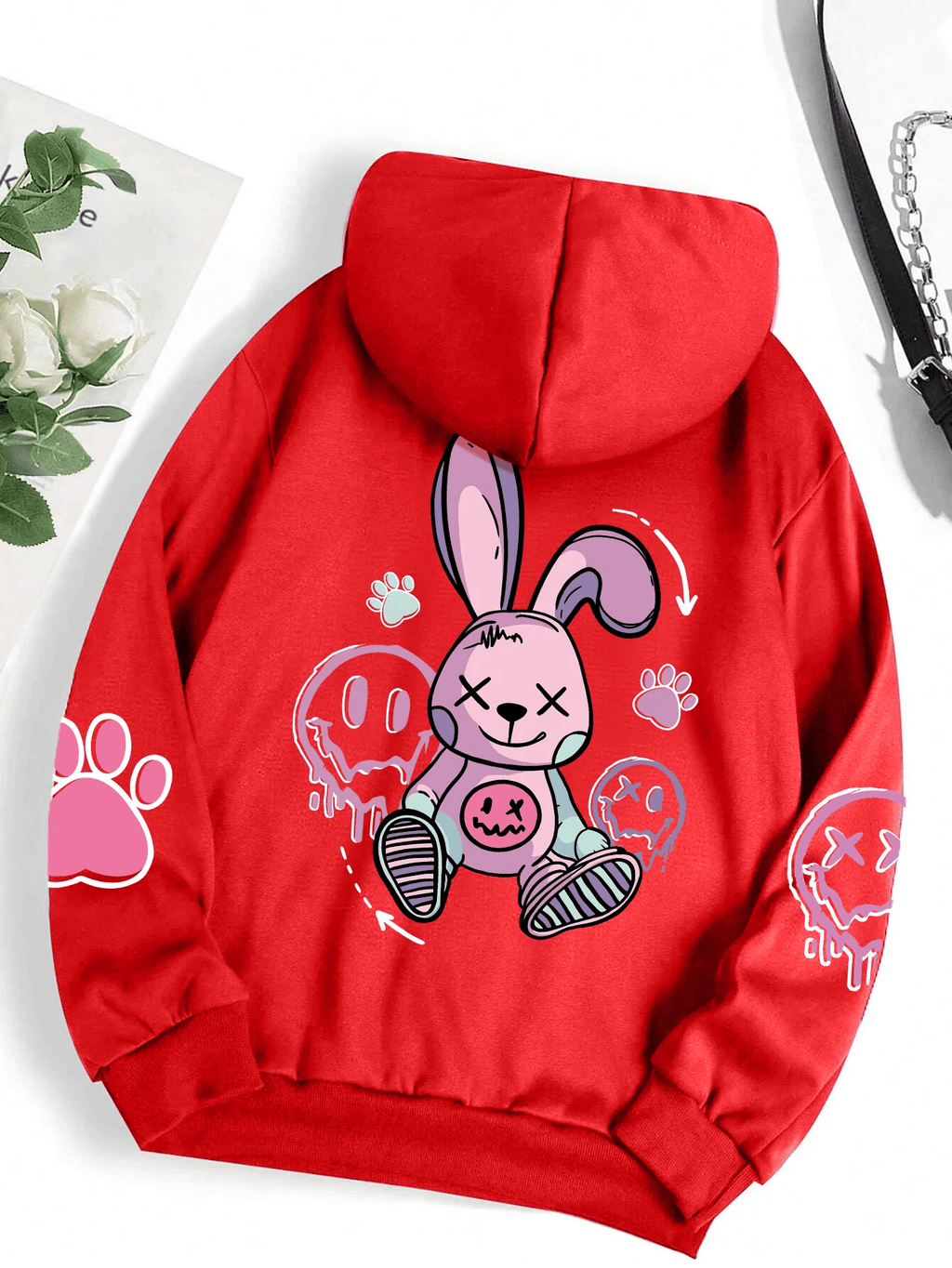Women's Oversized Hip-Hop Graphic Fleece Hoodie