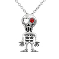 Skeleton Skull Pendant Necklace — Red Eye Gothic Jewelry for Men & Women