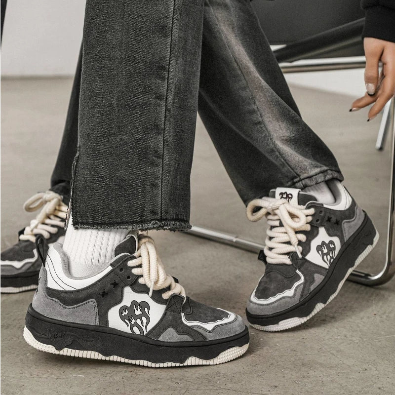 Unisex Retro Punk Volcano Skate Sneakers