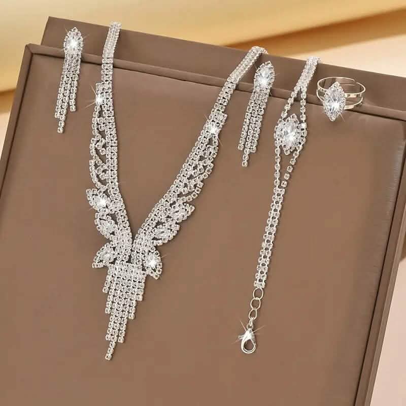 Women's Fashion Elegant Jewelry Set — Necklace, Earrings & Bracelet | Versatile Fine Jewelry