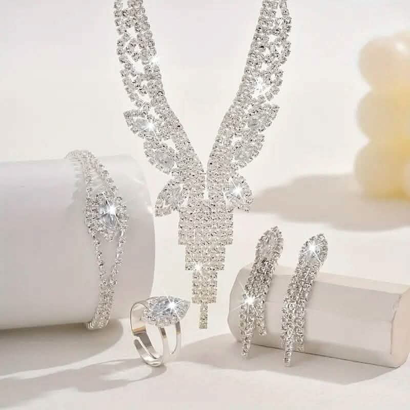 Women's Fashion Elegant Jewelry Set — Necklace, Earrings & Bracelet | Versatile Fine Jewelry