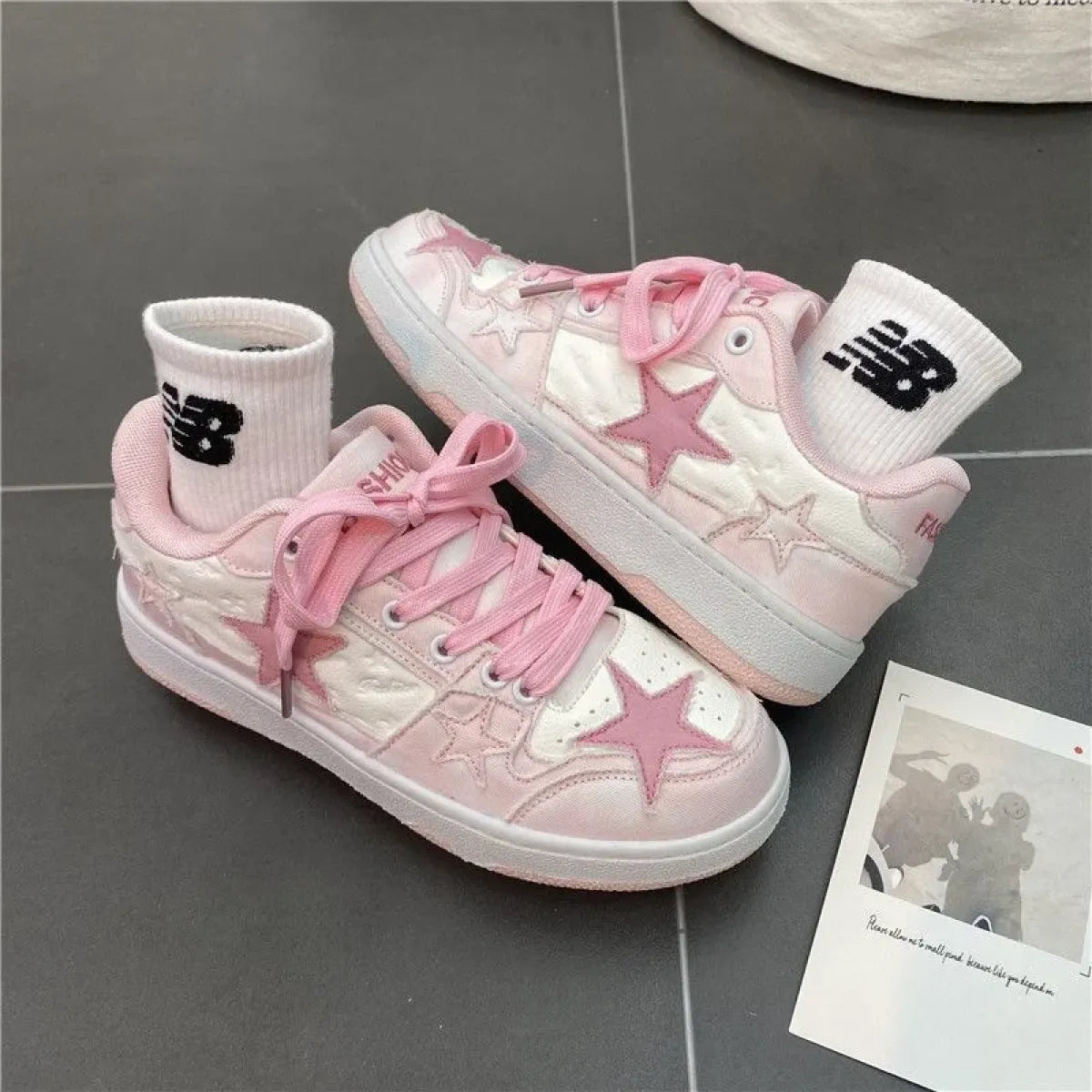 Women's Y2K Pink Flat Sneakers
