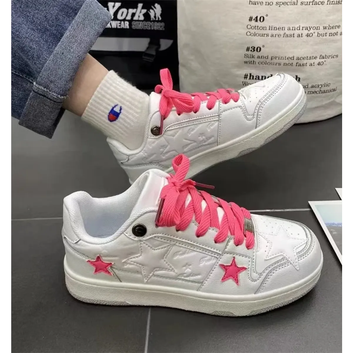 Women's Y2K Pink Flat Sneakers
