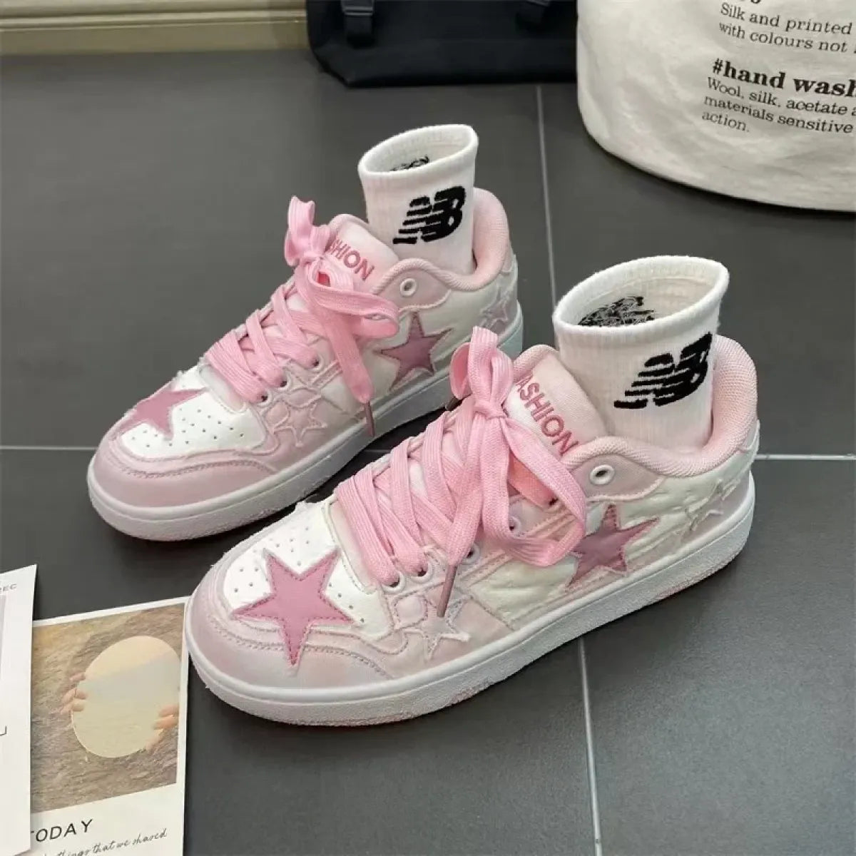 Women's Y2K Pink Flat Sneakers