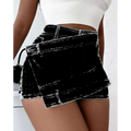 Asymmetrical Denim Skorts — Vintage Street Style, 4 Colors, Sizes S–5XL