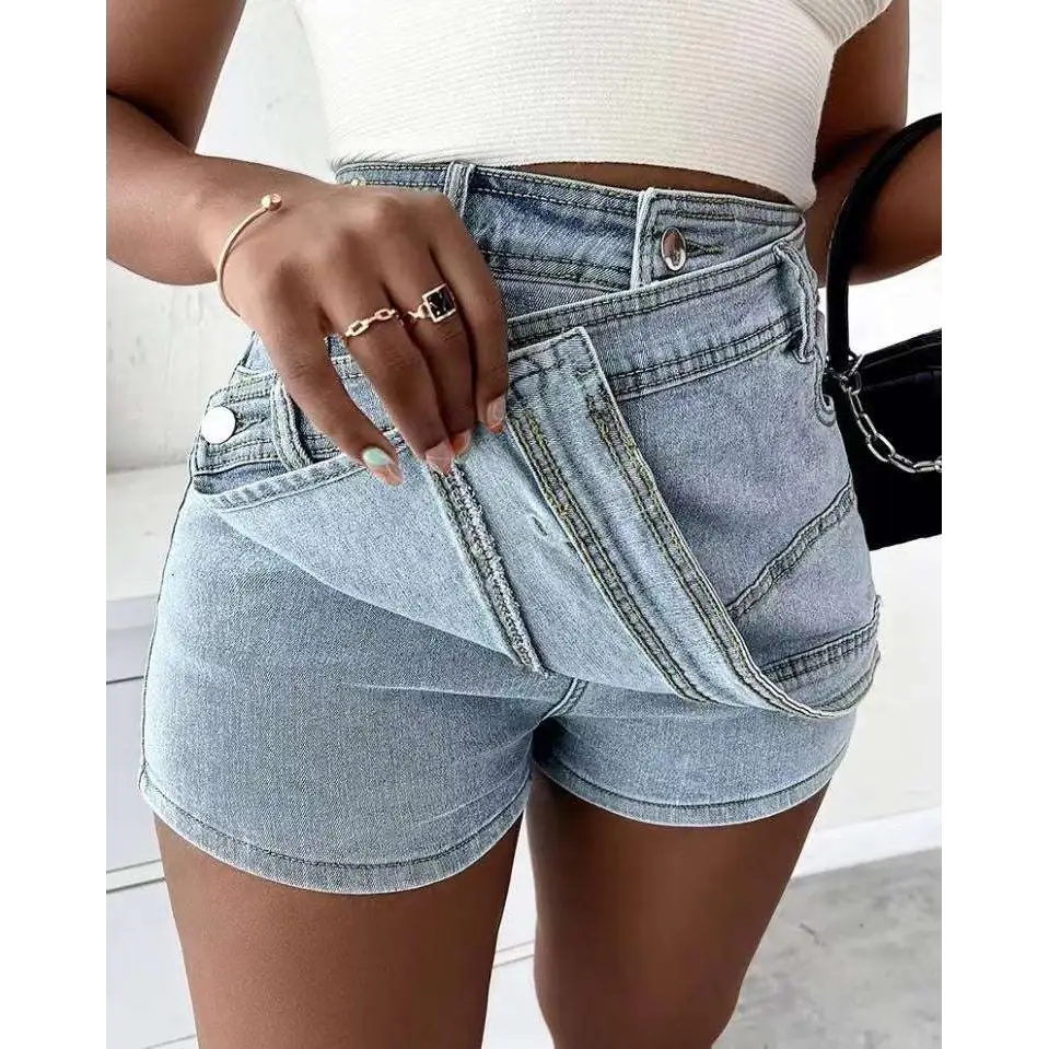 Y2K Street Vintage Asymmetrical Denim Skorts Skirt