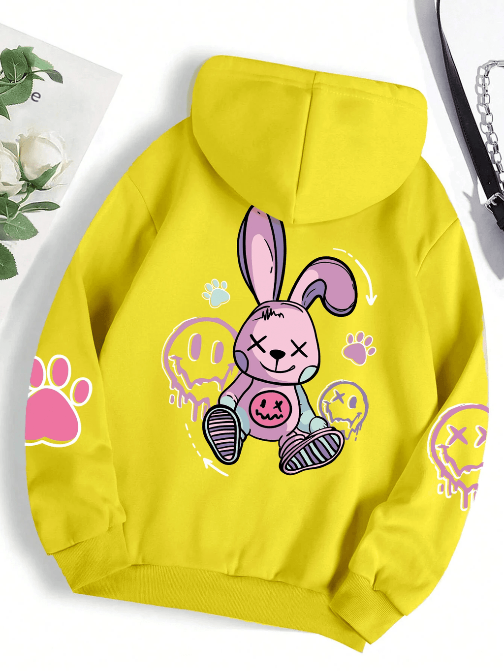 Women's Oversized Hip-Hop Graphic Fleece Hoodie